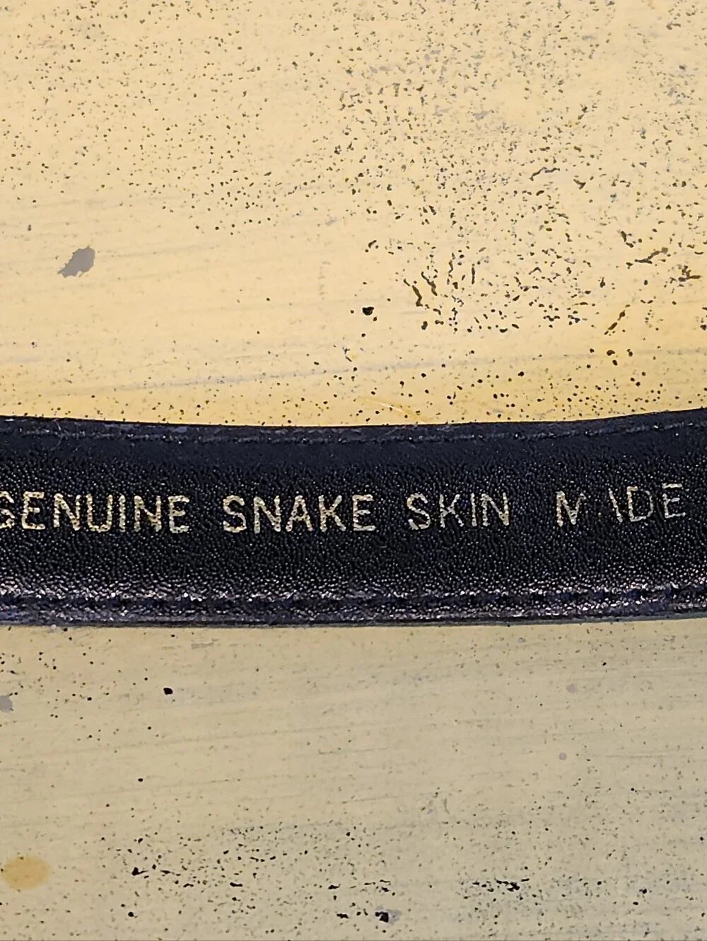 Vintage Laura Gail Genuine Snakeskin Belt Black Mixed Metal Buckle Size L